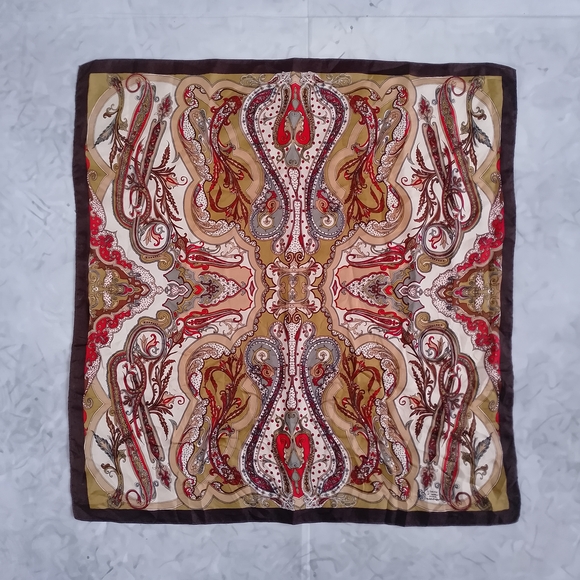 Vintage Accessories - Vintage Liberty of London Paisley Silk Scarf Blue & Multicolor 23” x 23”